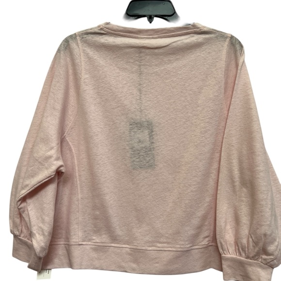 Poetry Linen Cotton Knit Top Blush Pink Puff Sleeve Anthro Style NWT US 10 - Picture 3 of 7